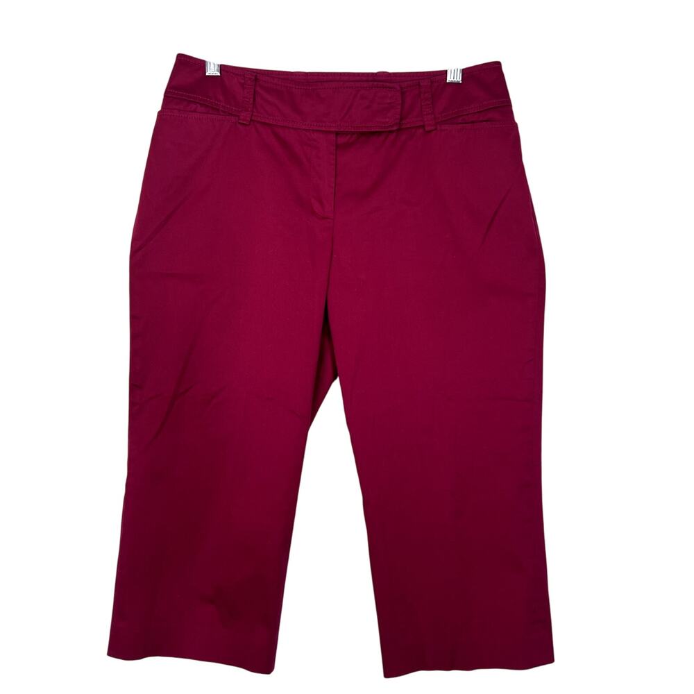 Ann Taylor Lindsay Magenta Cropped Peddle Pushers With Pockets Pants Size 8